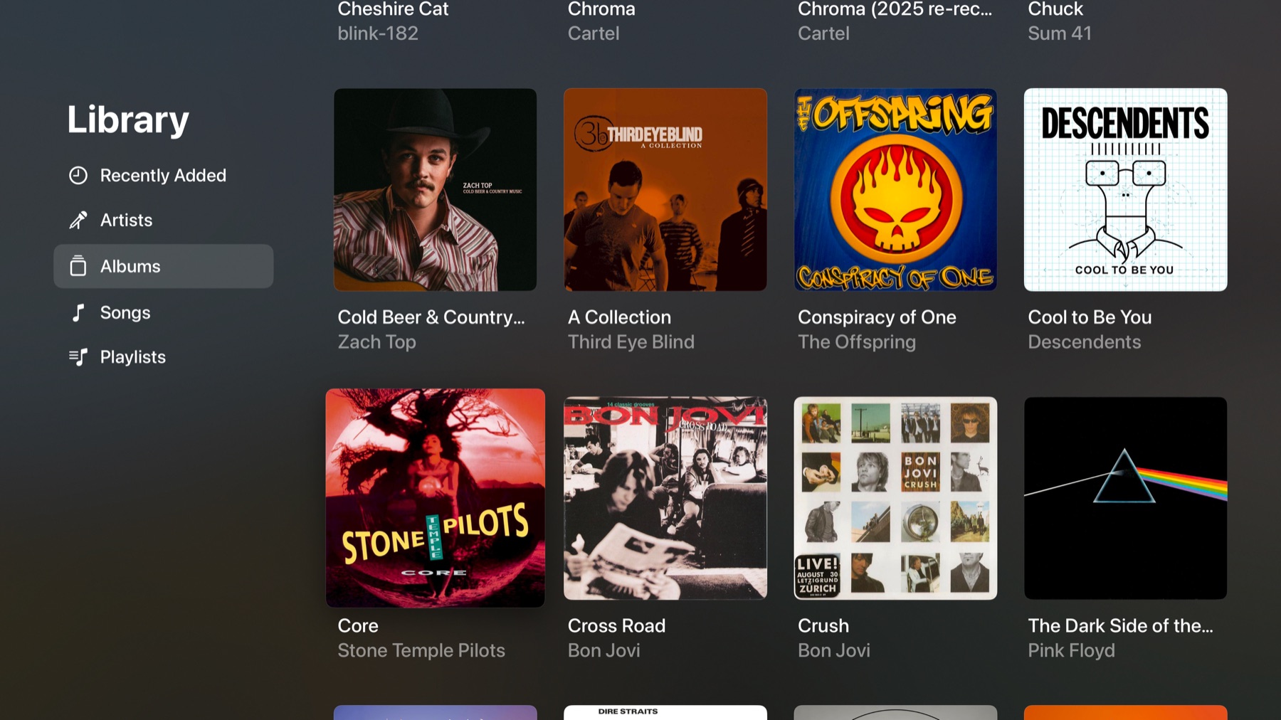 Albums on Apple TV